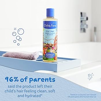 Childs Farm 2 in 1 Hair - Organic Rhubarb & Custard Scent 250ml
