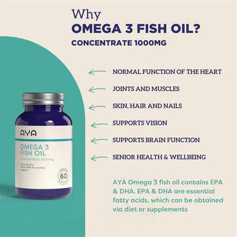 AYA Omega 3 Fish Oil 1000mg 60 Capsules