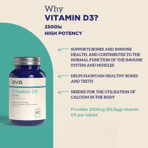 AYA Vitamin D3 2500iu x60 Tablets
