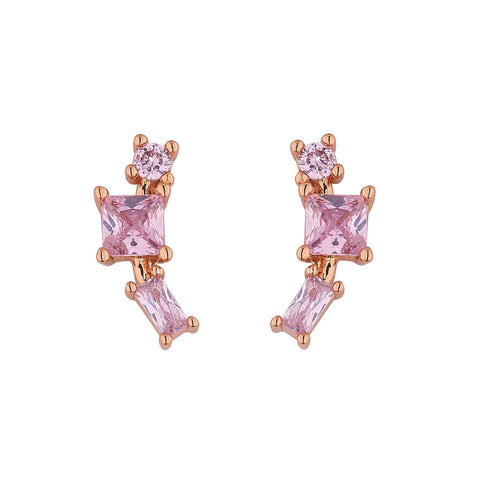 Knight and Day Jewellery Pink Climber Earrings