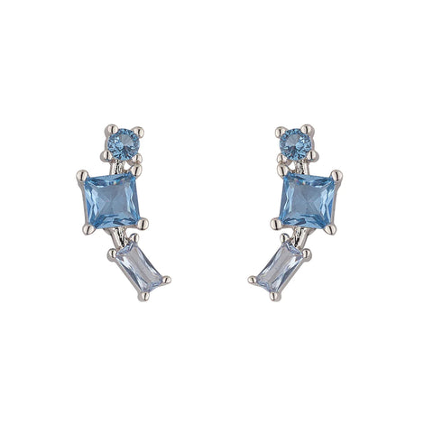 Knight and Day Jewellery Blue Climber Earrings