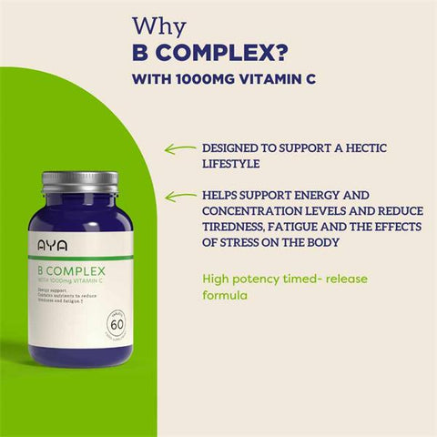 AYA B Complex with 1000mg Vitamin C x60 Tablets