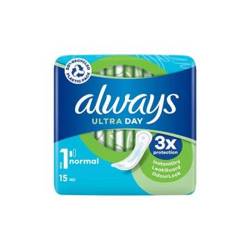 Always Ultra Day Normal Sanitary Pads x15