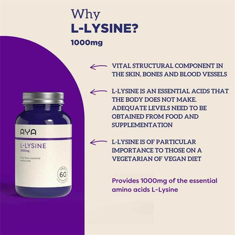 AYA L-Lysine 1000mg 60 Tablets