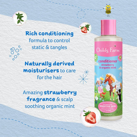 Childs Farm Conditioner - Strawberry & Organic Mint Scent 250ml