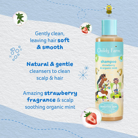 Childs Farm Shampoo - Strawberry & Organic Mint Scent 250ml