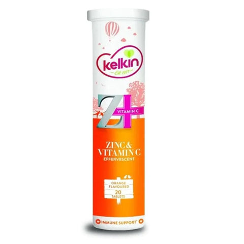 Kelkin Effervescent Zinc & Vitamin C 20 Tablets