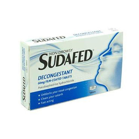 Sudafed Decongestant 60mg Tablets - 12 Pack